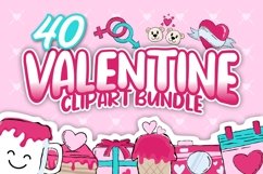Valentine Clipart Elements Bundle Vector, Valentine's Day Product Image 1