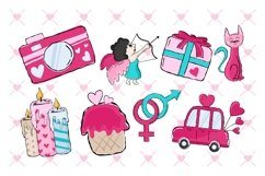 Valentine Clipart Elements Bundle Vector, Valentine's Day Product Image 4