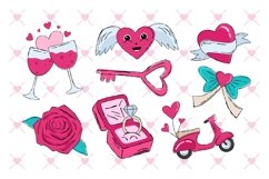 Valentine Clipart Elements Bundle Vector, Valentine's Day Product Image 5