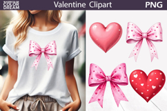Valentine Heart Clipart | Valentine Bow Sublimation Product Image 1