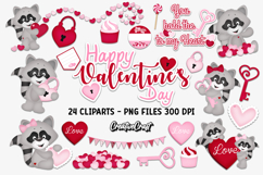 Valentine Day Digital Paper and Clipart png, illustration Product Image 2