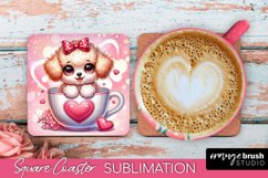 Valentine Coaster - Dog Sublimation for Valentines Day Craft