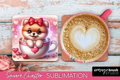 Valentine Coaster - Dog Sublimation for Valentines Day Craft