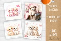 Valentines Day Square Coaster |Cute animals, animal Product Image 1