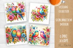 Valentines Day Square Coaster |Cute animals, animal Product Image 1