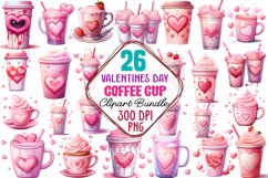 Valentine Coffee Cup Sublimation Clipart Bundle, Valentine Coffee Cup Clipart, Coffee Cup Clipart, Coffee Cup Sublimation, Coffee Cup watercolor, Watercolor Coffee Cup, Watercolor Clipart, Watercolor Illustration, Watercolor Clipart Bundle, Valentine Coff