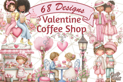 Valentine Coffee Shop Clipart PNG Cute Barista Cafevalentine Product Image 1