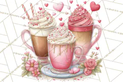 Valentine Coffee Shop Clipart PNG Cute Barista Cafe Clipart Product Image 2