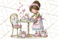 Valentine Coffee Shop Clipart PNG Cute Barista Cafe Clipart Product Image 2