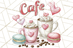 Valentine Coffee Shop Clipart PNG Cute Barista Cafe Clipart Product Image 3