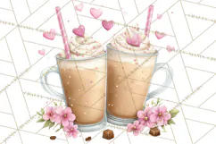 Valentine Coffee Shop Clipart PNG Cute Barista Cafe Clipart Product Image 5