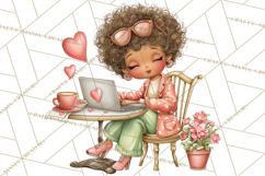 Valentine Coffee Shop Clipart PNG Cute Barista Cafe Clipart Product Image 3