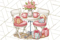 Valentine Coffee Shop Clipart PNG Cute Barista Cafe Clipart Product Image 2
