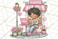 Valentine Coffee Shop Clipart PNG Cute Barista Cafe Clipart Product Image 2