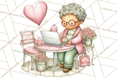 Valentine Coffee Shop Clipart PNG Cute Barista Cafe Clipart Product Image 4