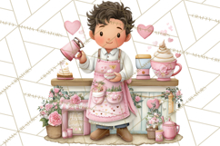 Valentine Coffee Shop Clipart PNG Cute Barista Cafe Clipart Product Image 5