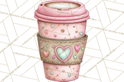 Valentine Coffee Shop Clipart PNG Cute Barista Cafe Clipart Product Image 2