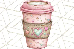 Valentine Coffee Shop Clipart PNG Cute Barista Cafe Clipart Product Image 2