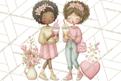 Valentine Coffee Shop Clipart PNG Cute Barista Cafe Clipart Product Image 2