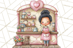 Valentine Coffee Shop Clipart PNG Cute Barista Cafe Clipart Product Image 5