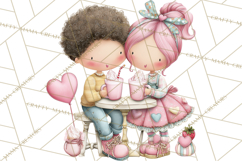 Valentine Coffee Shop Clipart PNG Cute Barista Cafe Clipart Product Image 3