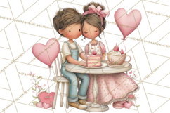 Valentine Coffee Shop Clipart PNG Cute Barista Cafe Clipart Product Image 4