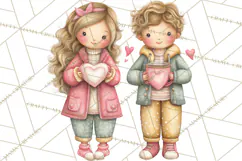Valentine Coffee Shop Clipart PNG Cute Barista Cafe Clipart Product Image 4