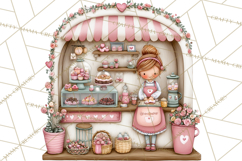 Valentine Coffee Shop Clipart PNG Cute Barista Cafe Clipart Product Image 3