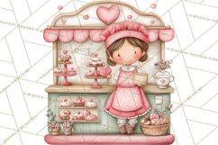 Valentine Coffee Shop Clipart PNG Cute Barista Cafe Clipart Product Image 4