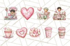 Valentine Coffee Shop Clipart PNG Cute Barista Cafevalentine Product Image 2