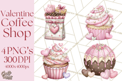 Valentine Coffee Shop Clipart PNG Cute Barista Cafe Clipart Product Image 1