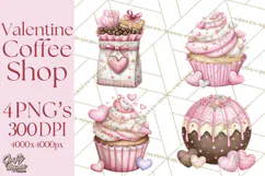 Valentine Coffee Shop Clipart PNG Cute Barista Cafe Clipart Product Image 1