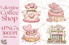 Valentine Coffee Shop Clipart PNG Cute Barista Cafe Clipart Product Image 1
