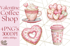 Valentine Coffee Shop Clipart PNG Cute Barista Cafe Clipart Product Image 1