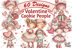 Valentine Cookie People Clipart PNG, Sugar Cookie Characters Product Image 1