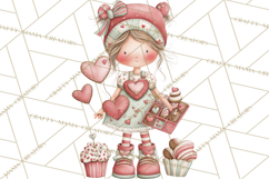 Valentine Cookie People Clipart PNG, Sugar Cookie Characters Product Image 4