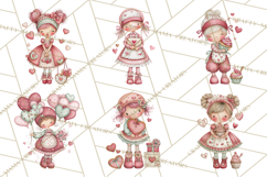 Valentine Cookie People Clipart PNG, Sugar Cookie Characters Product Image 8