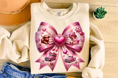 Valentines Howdy Coquette Bow PNG, Valentine's Day Bow PNG Product Image 3