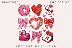 Valentine Coquette Bow Png, Valentine clipart Png, Valentine Product Image 1