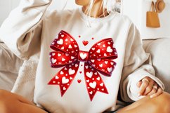 Valentines Coquette Bow PNG, Valentine&#039;s Day Bow PNG, Hearts Product Image 2