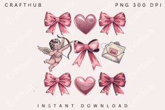 Cupid Coquette bow Png, Retro Valentine Shirt Design Product Image 3