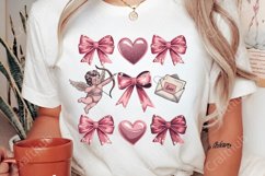 Cupid Coquette bow Png, Retro Valentine Shirt Design Product Image 4