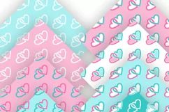 Valentine Couple of Hearts Seamless Digital Paper Set of 12