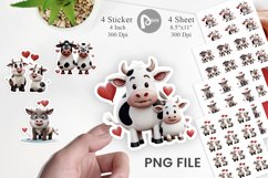 Valentine Cow Sticker Product Image 1