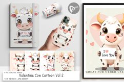 Digital Paper Valentine Cow Cartoon Product Image 1