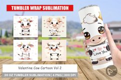 Tumbler Wrap Valentine Cow Cartoon Product Image 1