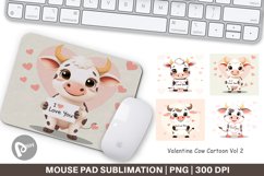 Mouse Pad Valentine Cow Cartoon Product Image 1