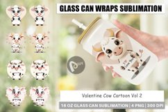 Glass Can Wraps Valentine Cow Cartoon Product Image 1