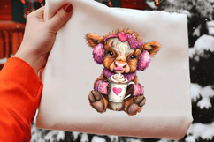 Valentine Cowboy Highland Cows Clipart Product Image 2