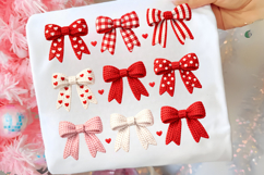 Valentine Crochet Bow Clipart PNG Product Image 1